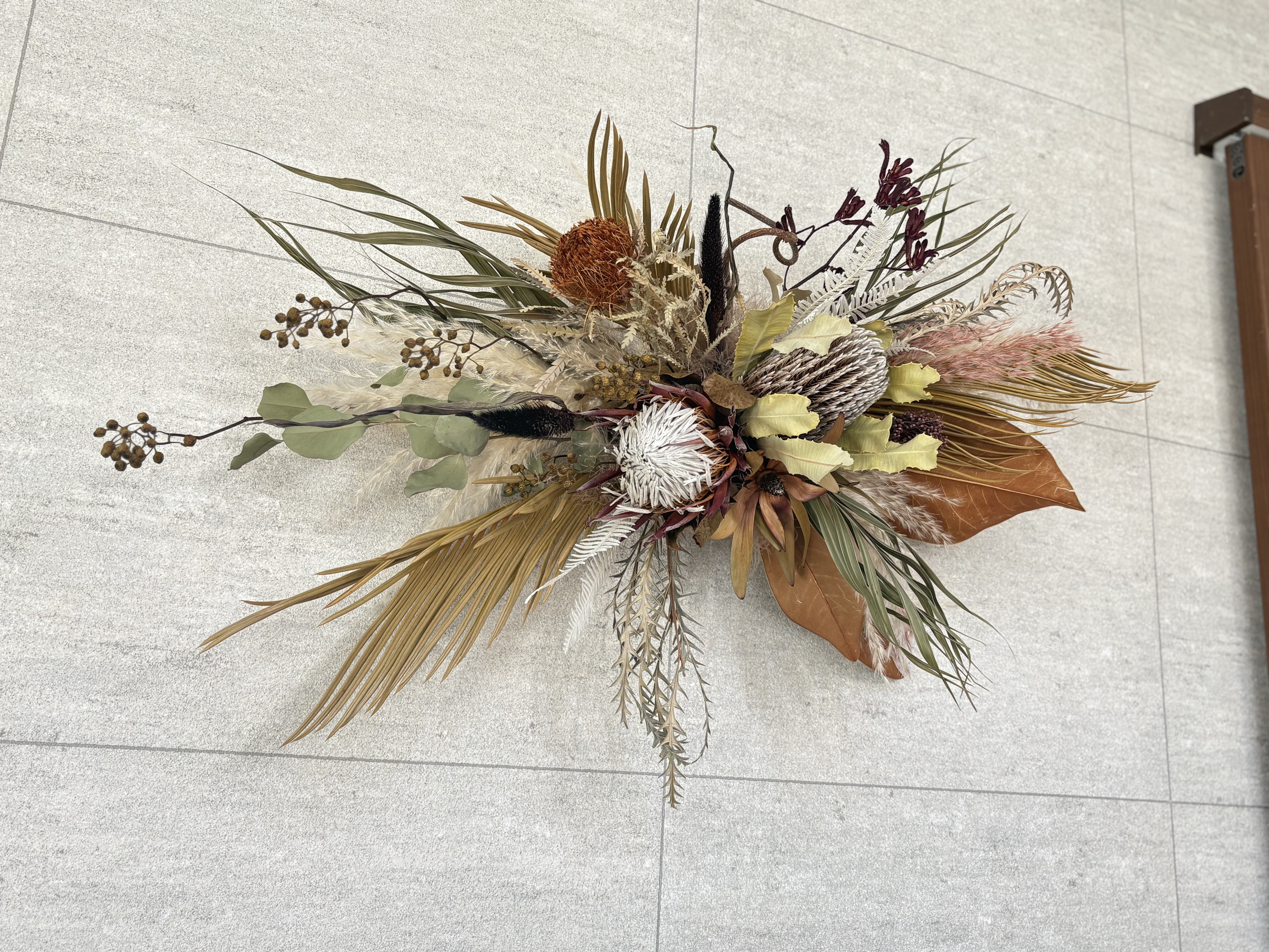 ドライフラワー壁掛けオブジェ　ドライフラワー壁掛けアレンジメント　Lサイズ