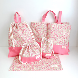 お名前刺繍入り さくらんぼのレッスンバッグ 3点セット レッスンバッグ