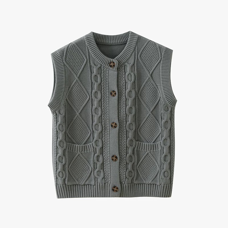 【秋冬の支度】 厚手 ニットベスト レディース 前開き トップス