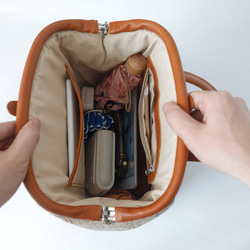 羊毛皮革拼接扣環包 | 秋冬兩用手提包 | 可手提或肩背 第20張的照片