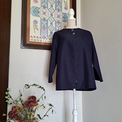 ☆着物リメイク/ハンドメイド/村山大島紬/キ-ネックワンピース/正絹