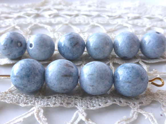 憂いブルー　チェコビーズCzech Glass Beads10個 1枚目の画像