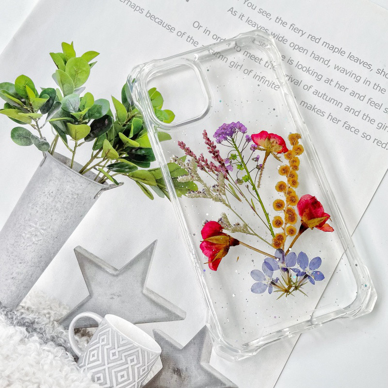 バラ（薔薇）・ローズ押し花スマホケース、四隅にショルダーホール付き、iPhone全機種対応、手帳型、iPhone17