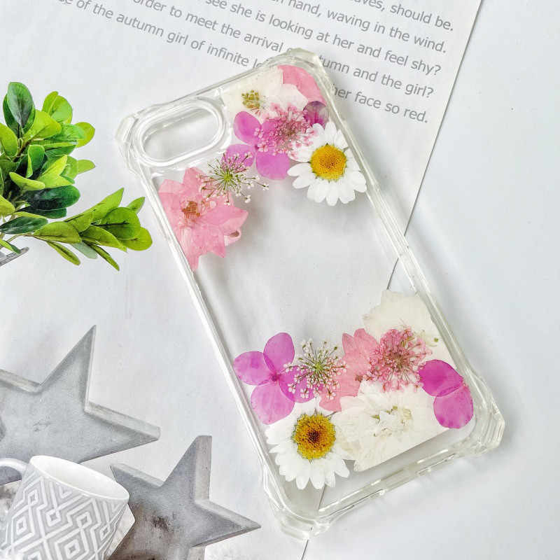 紫陽花（あじさい）押し花スマホケース、四隅にショルダーホール付き、iPhone全機種対応、手帳型、iPhone17