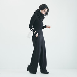 珍しい！ウィリアムモリスフロッキー加工の「いちご泥棒」メルトン フリース リバーシブル スヌード:グレーブラック 11枚目の画像