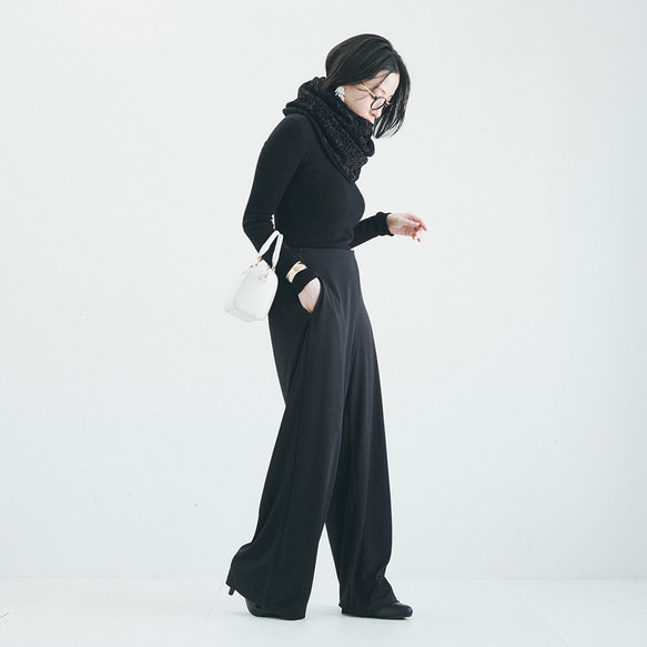 珍しい！ウィリアムモリスフロッキー加工の「いちご泥棒」メルトン フリース リバーシブル スヌード:グレーブラック 11枚目の画像