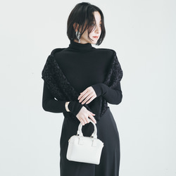 珍しい！ウィリアムモリスフロッキー加工の「いちご泥棒」メルトン フリース リバーシブル スヌード:グレーブラック 12枚目の画像