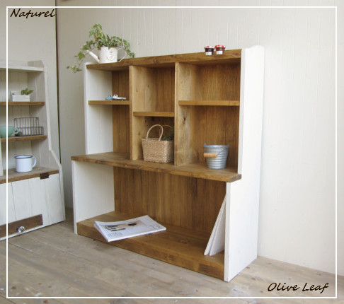 ※送料がかなり安くなりました！★オーダー可！●デザインラックW78●飾り棚シャビーブラウン無垢材ナチュラル●受注製作