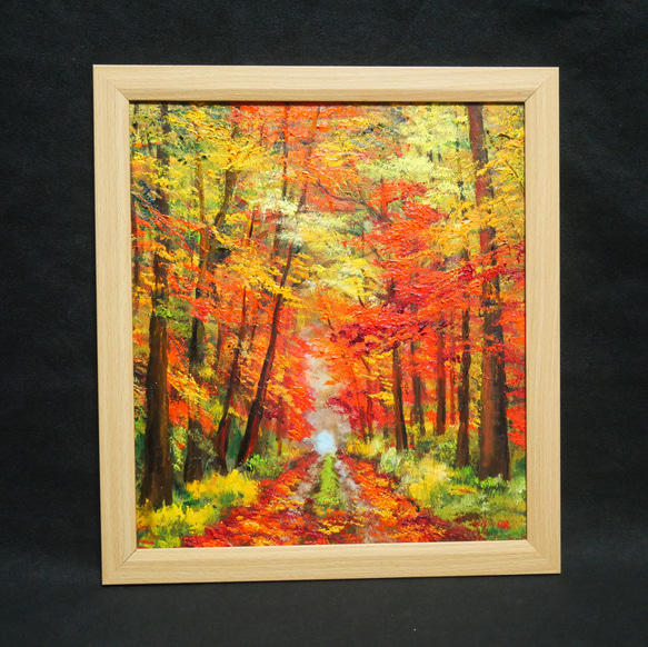 油絵 油彩 油彩画 絵 絵画 ミニ絵画【紅葉】 油絵 油彩 油彩画 絵 絵画 【紅葉の回廊】 絵画 HR 通販 20044632