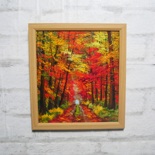 油絵 油彩 油彩画 絵 絵画 【紅葉の回廊】 絵画 HR 通販 20044632