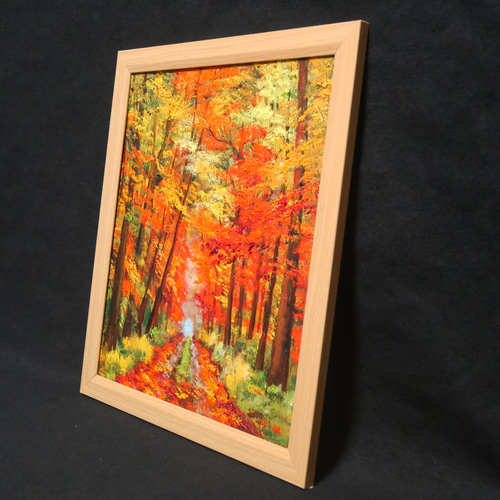 油絵 油彩 油彩画 絵 絵画 【紅葉の回廊】 絵画 HR 通販 20044632
