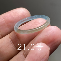 L182 氷糯種 青緑 14.5号 天然 グアテマラ産 A貨 本翡翠 くりぬき