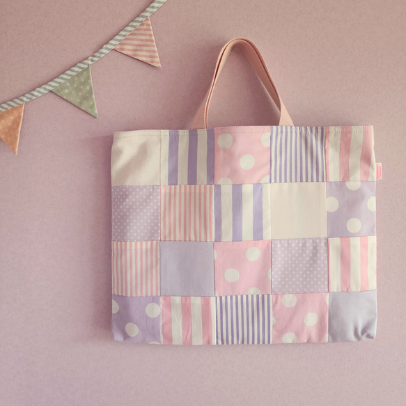 紫色拼布課包（尺寸可調式） 第1張的照片