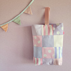 紫色拼布鞋盒（尺寸可調） 第1張的照片