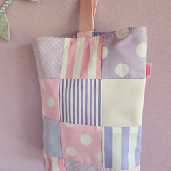 紫色拼布鞋盒（尺寸可調） 第2張的照片