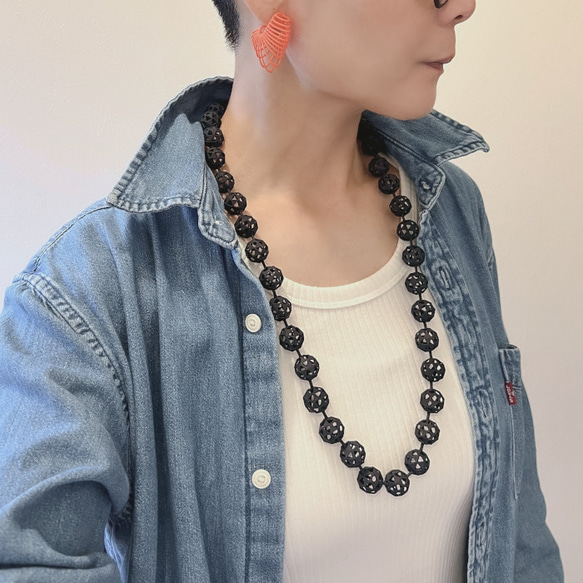 モレキュール　ネックレス　黒 7枚目の画像