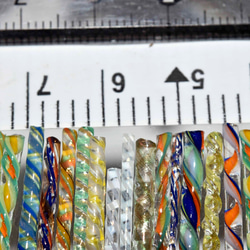 モレッティの細密ガラスレース棒、ツイスト棒、ガラス棒、13161-500 トンボ玉、万華鏡、、アクセサリ 6枚目の画像