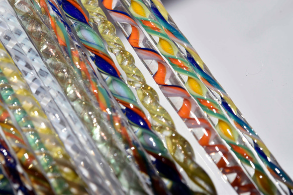 モレッティの細密ガラスレース棒、ツイスト棒、ガラス棒、13161-500 トンボ玉、万華鏡、、アクセサリ 2枚目の画像