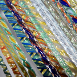 モレッティの細密ガラスレース棒、ツイスト棒、ガラス棒、13161-500 トンボ玉、万華鏡、、アクセサリ 3枚目の画像