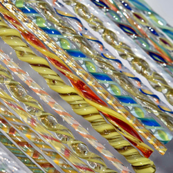 モレッティの細密ガラスレース棒、ツイスト棒、ガラス棒、13163-500 トンボ玉、万華鏡、、アクセサリ 3枚目の画像