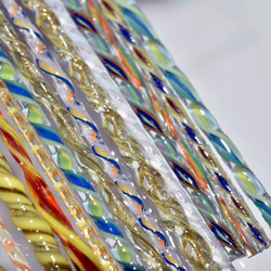 モレッティの細密ガラスレース棒、ツイスト棒、ガラス棒、13163-500 トンボ玉、万華鏡、、アクセサリ 1枚目の画像