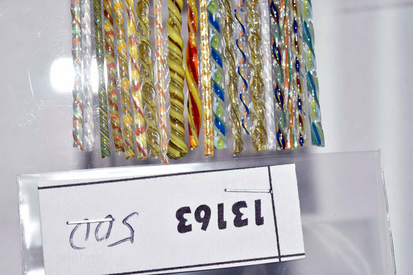 モレッティの細密ガラスレース棒、ツイスト棒、ガラス棒、13163-500 トンボ玉、万華鏡、、アクセサリ 7枚目の画像