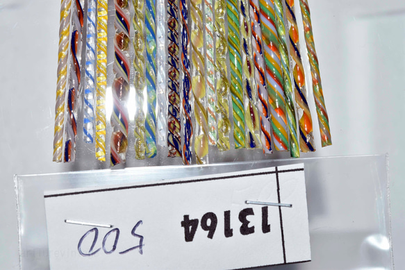 モレッティの細密ガラスレース棒、ツイスト棒、ガラス棒、13164-500 トンボ玉、万華鏡、、アクセサリ 6枚目の画像