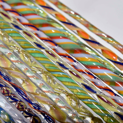 モレッティの細密ガラスレース棒、ツイスト棒、ガラス棒、13164-500 トンボ玉、万華鏡、、アクセサリ 2枚目の画像