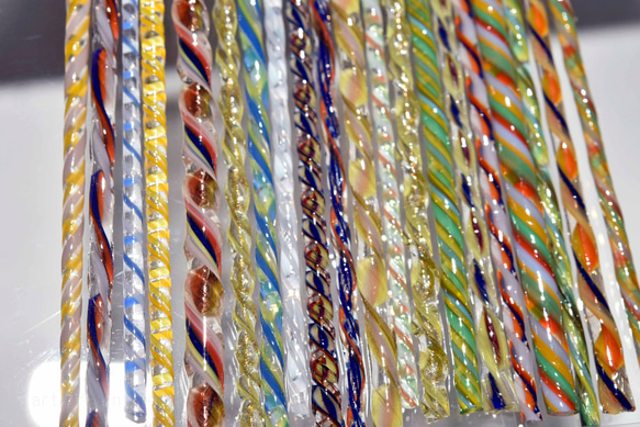 モレッティの細密ガラスレース棒、ツイスト棒、ガラス棒、13164-500 トンボ玉、万華鏡、、アクセサリ 5枚目の画像