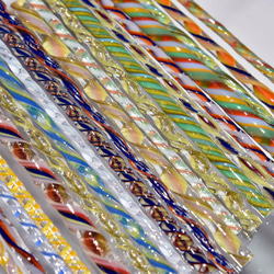 モレッティの細密ガラスレース棒、ツイスト棒、ガラス棒、13164-500 トンボ玉、万華鏡、、アクセサリ 1枚目の画像