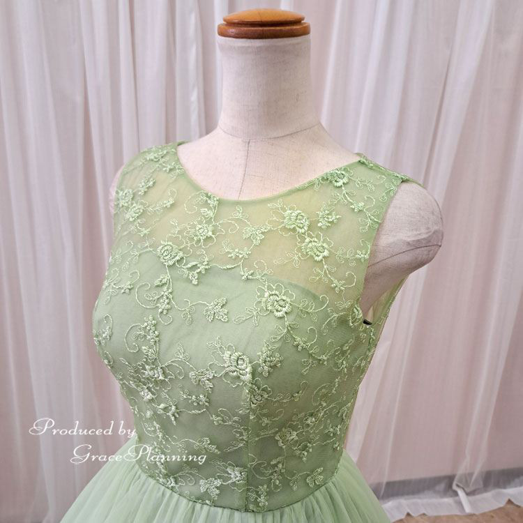 新作 カラードレス 緑グリーン 演奏会ドレス 結婚式 二次会 ロングドレス 舞台衣装 背中ファスナー cd7006gr