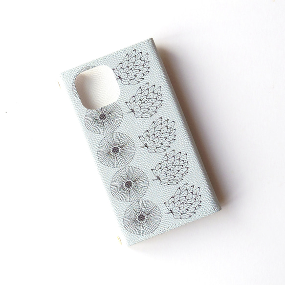 ＊名入れ＊森のひとかけら 北欧 三つ折り手帳型スマホケース ほぼ全機種対応 シンプル  おしゃれ 北欧デザイン 9枚目の画像