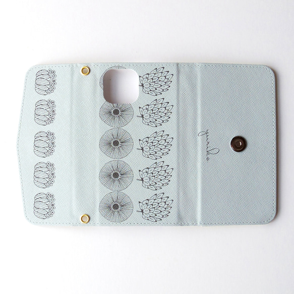 ＊名入れ＊森のひとかけら 北欧 三つ折り手帳型スマホケース ほぼ全機種対応 シンプル  おしゃれ 北欧デザイン 10枚目の画像