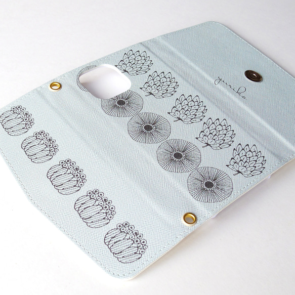 ＊名入れ＊森のひとかけら 北欧 三つ折り手帳型スマホケース ほぼ全機種対応 シンプル  おしゃれ 北欧デザイン 11枚目の画像