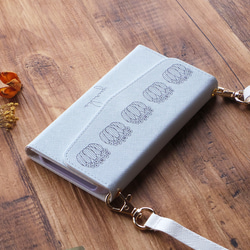 ＊名入れ＊森のひとかけら 北欧 三つ折り手帳型スマホケース ほぼ全機種対応 シンプル  おしゃれ 北欧デザイン 2枚目の画像