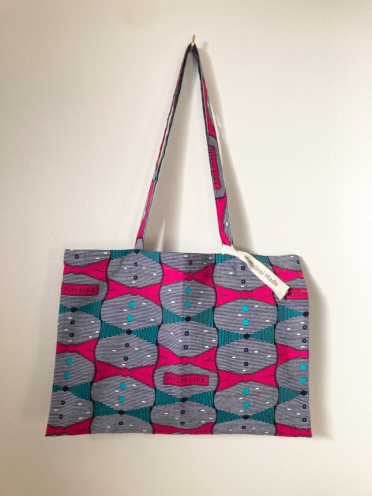 アフリカンファブリック　トートバッグ　L　-ribbon-