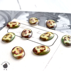 カボション・ヴィンテージ肖像画 13ｘ18mm 毛皮の帽子【1個】CB25-1 2枚目の画像