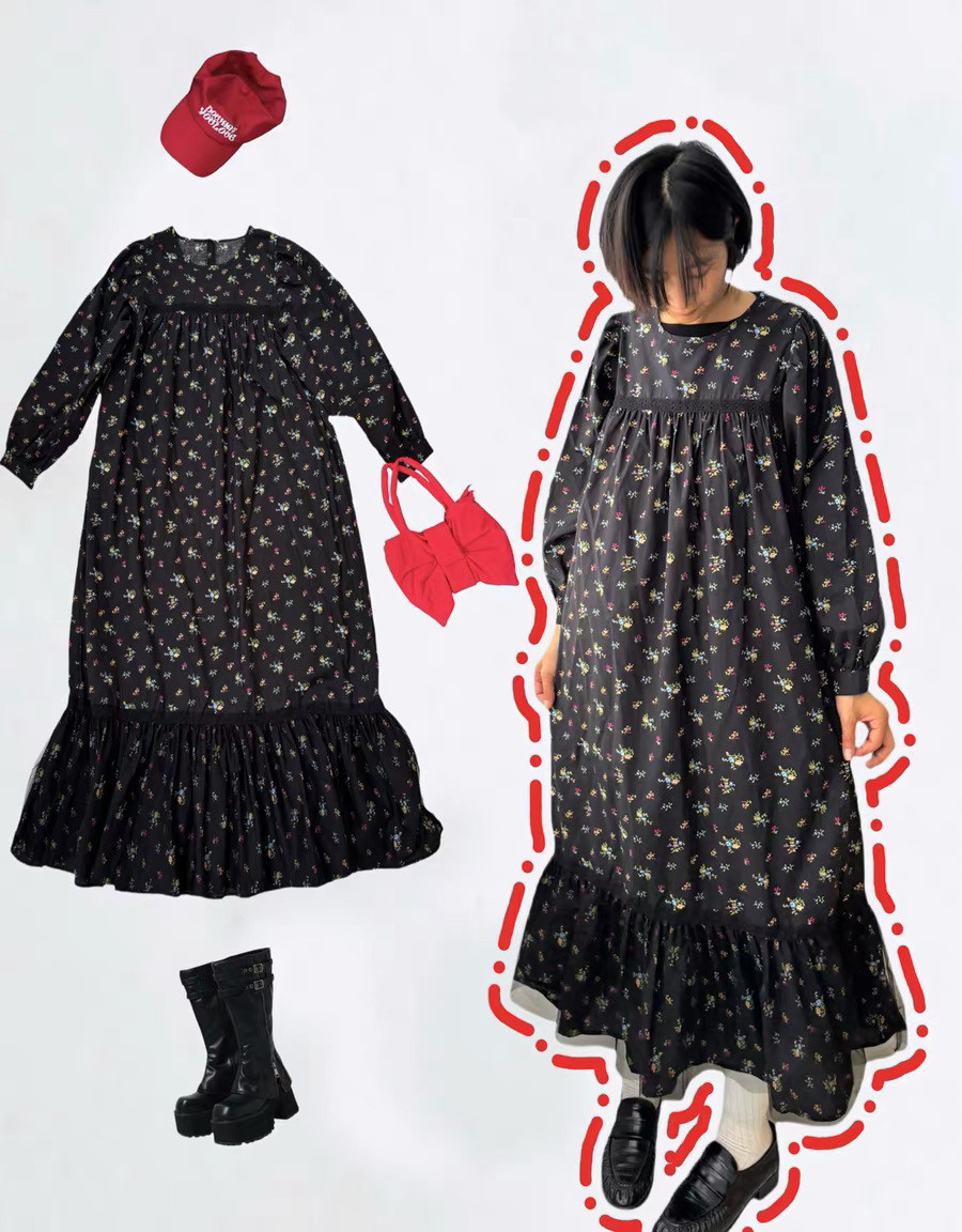 長袖 春秋 ワンピース レディース 日常