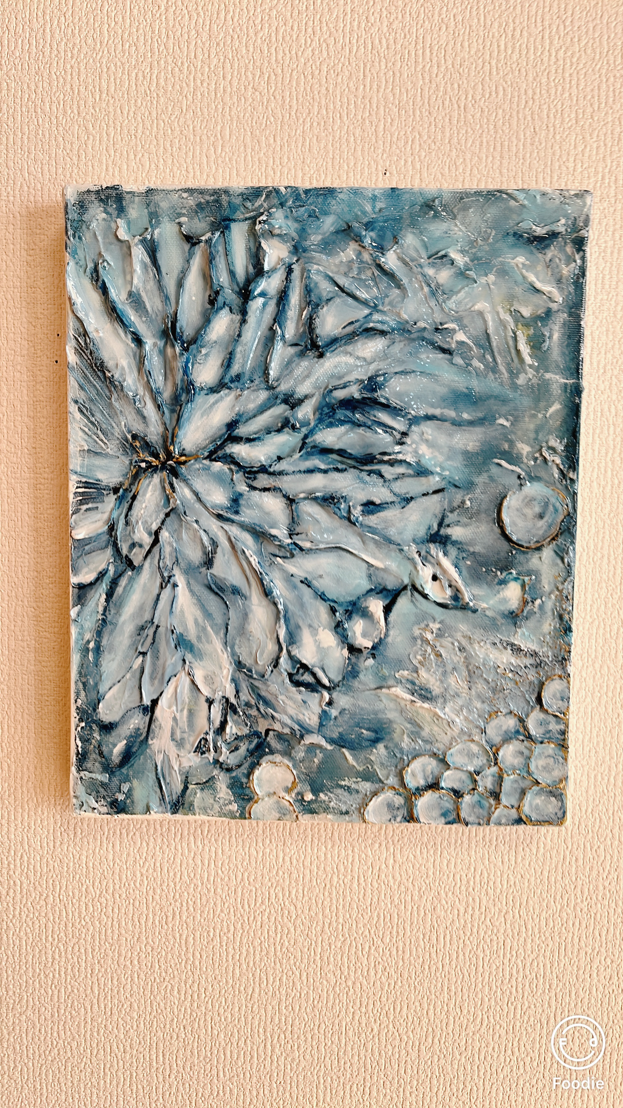 現代アート　テクスチャーアート　『雪花』