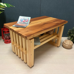 送料無料】 ローデスク 120cm 60cm 45cm 34cm スギ 折りたたみ脚 ロー