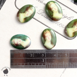カボション・ヴィンテージ肖像画 13ｘ18mm 緑の貴婦人【1個】CB25-3 3枚目の画像
