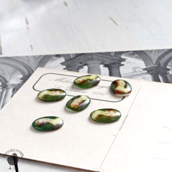 カボション・ヴィンテージ肖像画 13ｘ18mm 緑の貴婦人【1個】CB25-3 2枚目の画像