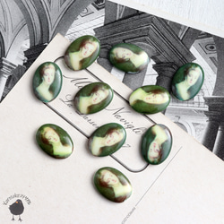 カボション・ヴィンテージ肖像画 13ｘ18mm 緑の貴婦人【1個】CB25-3 1枚目の画像