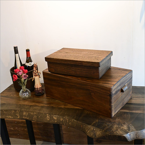 木箱 ケース ボックス 木製 レトロ 昭和 アンティーク ビンテージ 木 家具 木箱 蓋付き 木の箱 アンティーク おしゃれ 収納ボックス ディスプレイ