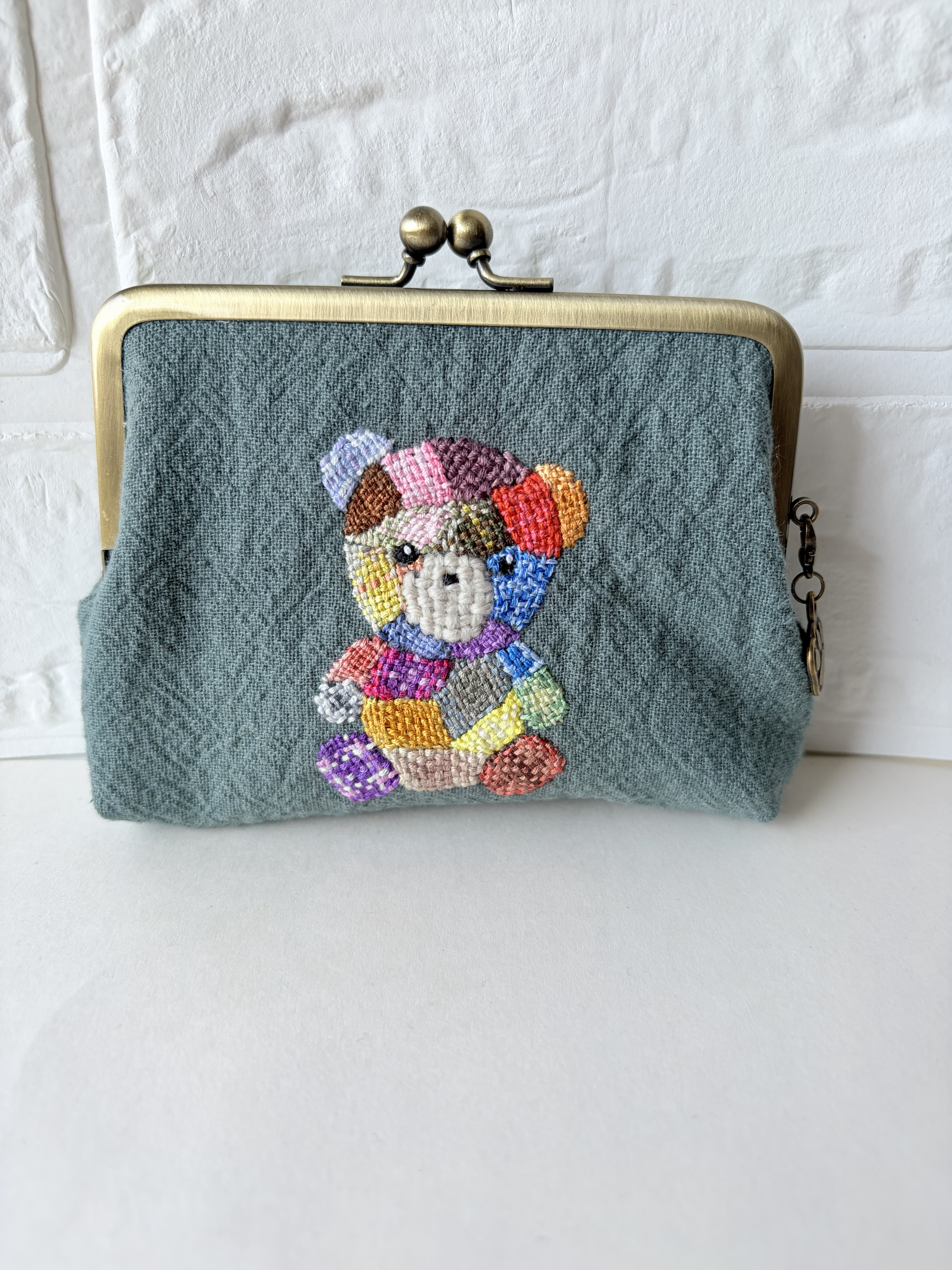 ダーニングくまさん親子がま口財布