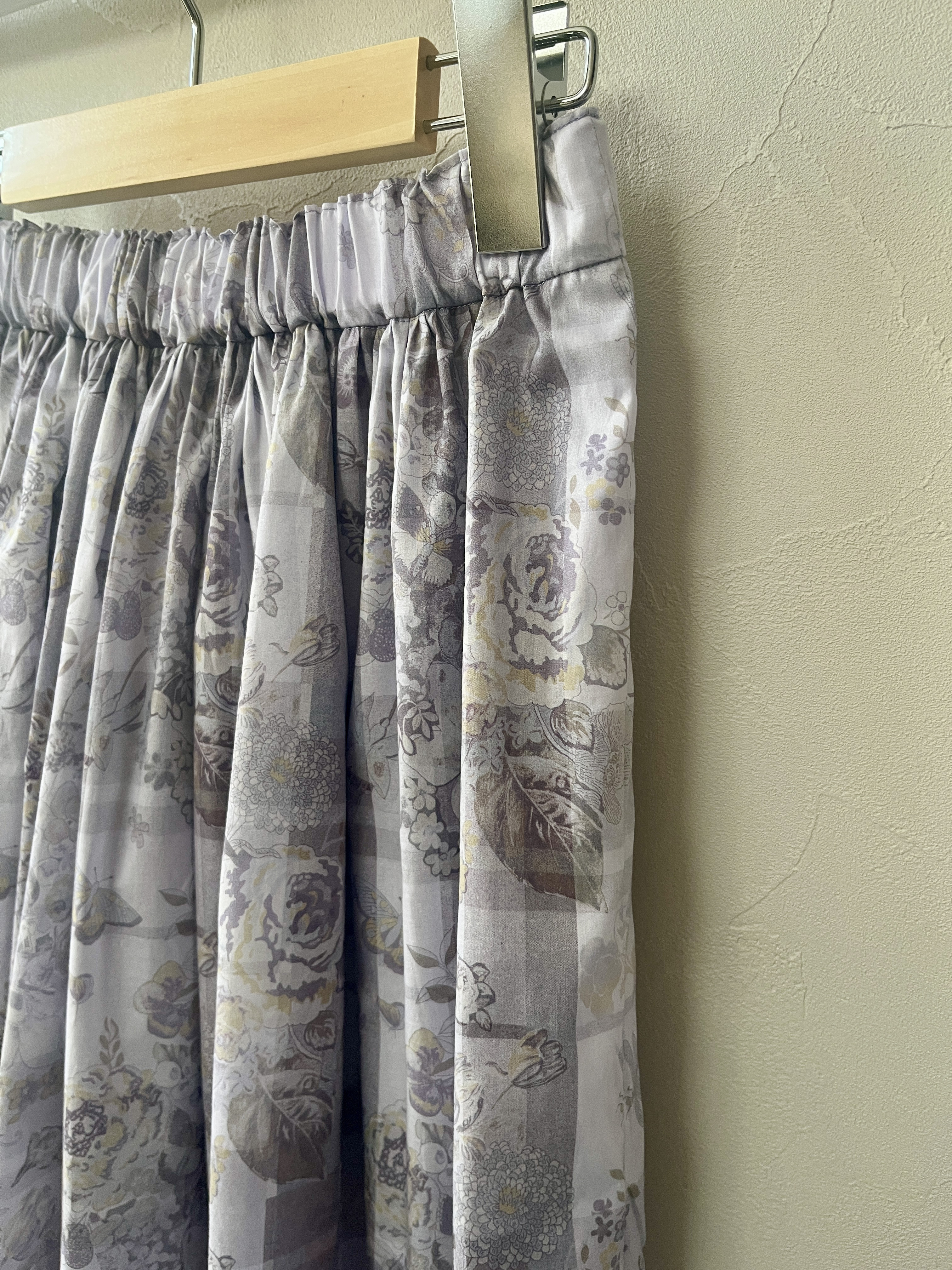 【XSサイズ】リバティ・大人可愛いチェック柄　小柄さんのためのギャザースカート