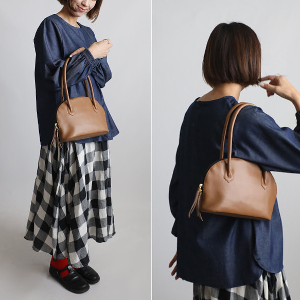 ＊新作　上質シュリンク　PUレザー　トート　ハンド　バッグ　鞄　肩掛け　キャメル　茶　P94C 5枚目の画像