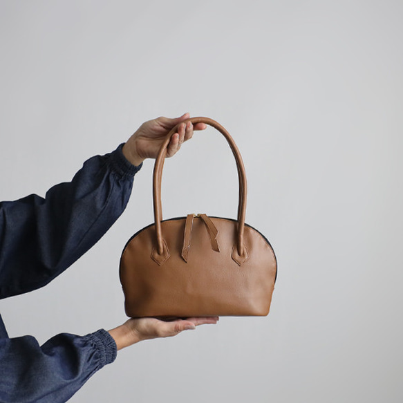 ＊新作　上質シュリンク　PUレザー　トート　ハンド　バッグ　鞄　肩掛け　キャメル　茶　P94C 8枚目の画像