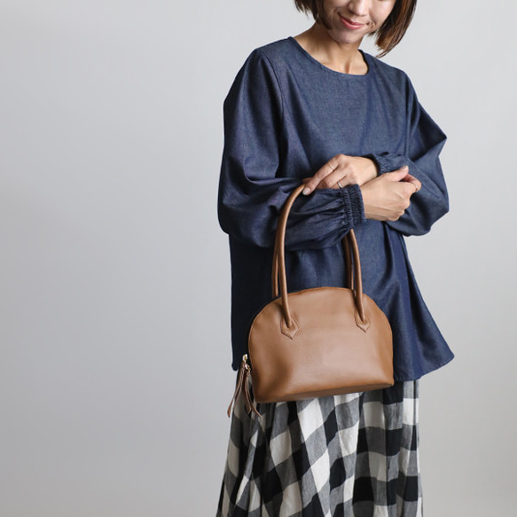 ＊新作　上質シュリンク　PUレザー　トート　ハンド　バッグ　鞄　肩掛け　キャメル　茶　P94C 11枚目の画像