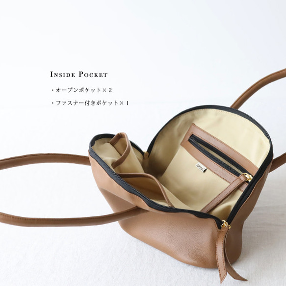 ＊新作　上質シュリンク　PUレザー　トート　ハンド　バッグ　鞄　肩掛け　キャメル　茶　P94C 3枚目の画像